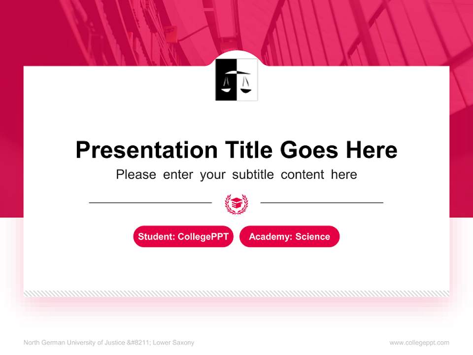 North German University of Justice – Lower Saxony National Scholarship Defense PPT Template4:3 ratio PPT effect preview image4