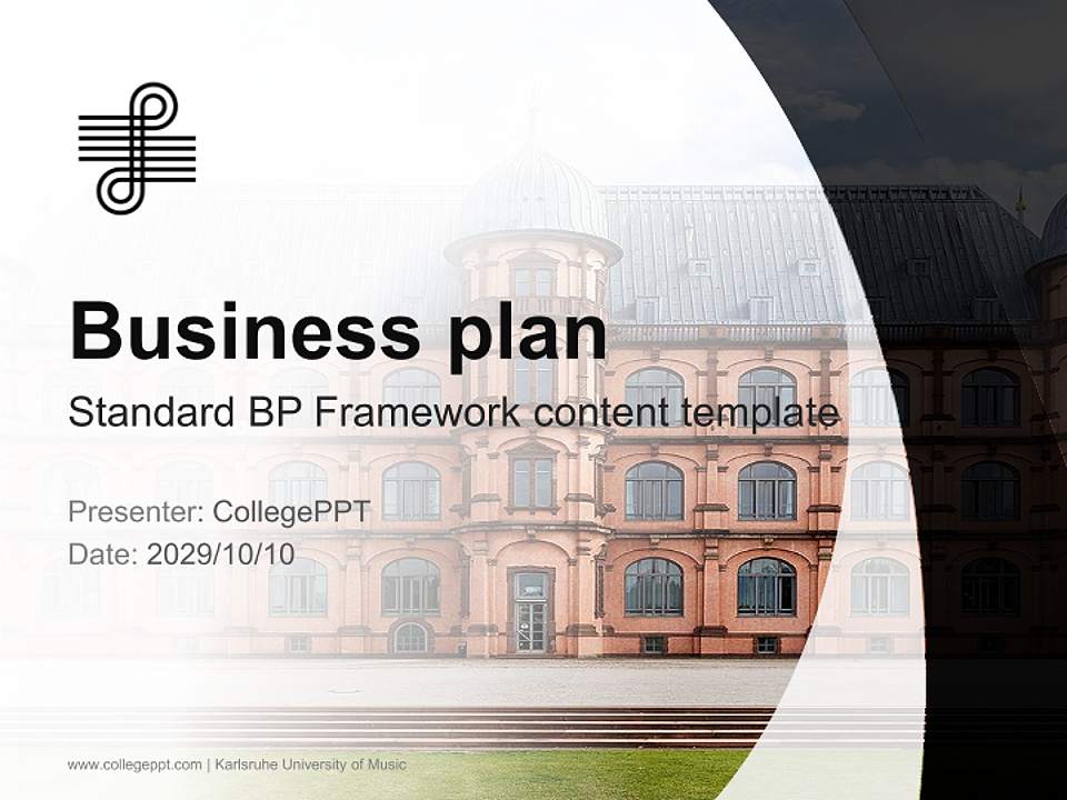 Karlsruhe University of Music Competition/Entrepreneurship Contest PPT Template4:3 ratio PPT effect preview image9
