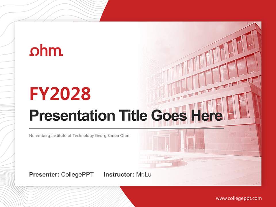 Nuremberg Institute of Technology Georg Simon Ohm Academic Presentation/Research Findings Report PPT Template4:3 ratio PPT effect preview image5