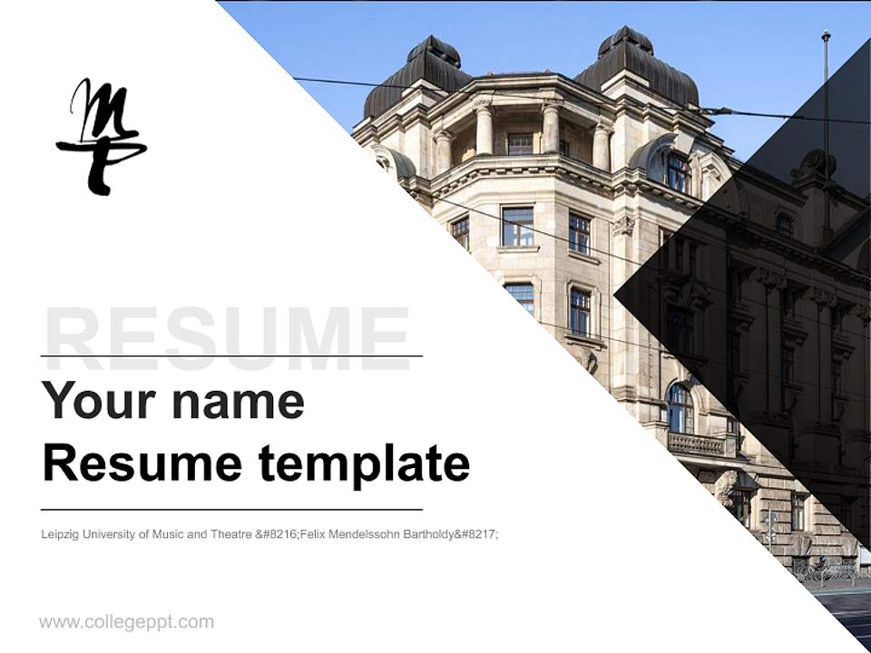 Leipzig University of Music and Theatre ‘Felix Mendelssohn Bartholdy’ Resume PPT Template4:3 ratio PPT effect preview image5