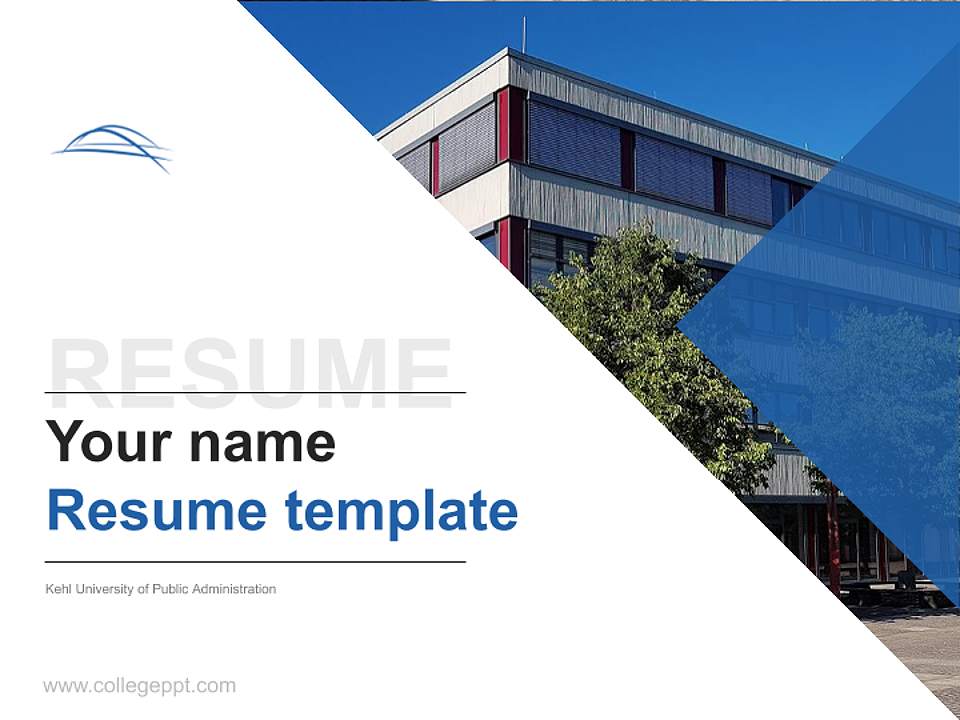 Kehl University of Public Administration Resume PPT Template4:3 ratio PPT effect preview image5