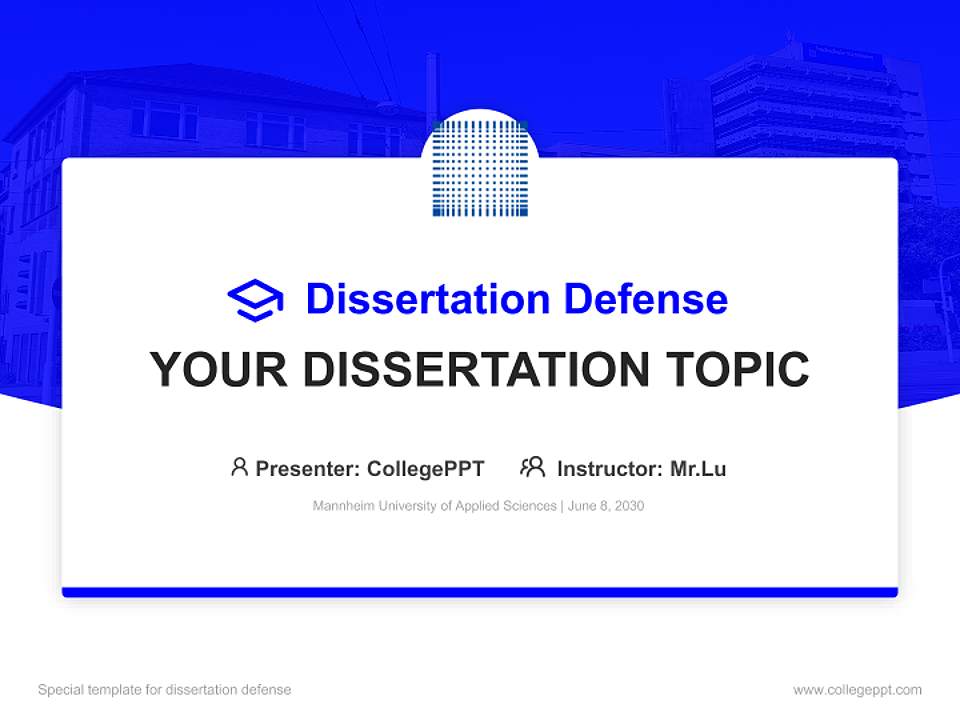 Mannheim University of Applied Sciences Graduation Thesis Defense PPT Template4:3 ratio PPT effect preview image7