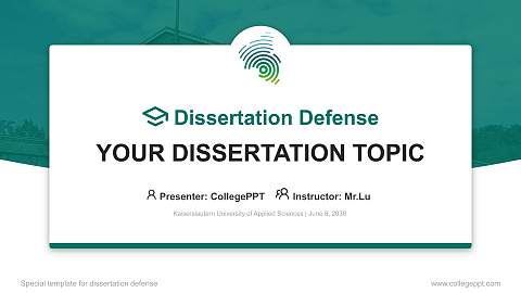 Kaiserslautern University of Applied Sciences Graduation Thesis Defense PPT Template