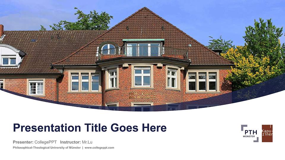 Philosophical-Theological University of Münster Course/Courseware Creation PPT Template16:9 ratio PPT effect preview image
