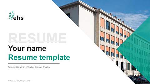 Protestant University of Applied Sciences Dresden Resume PPT Template