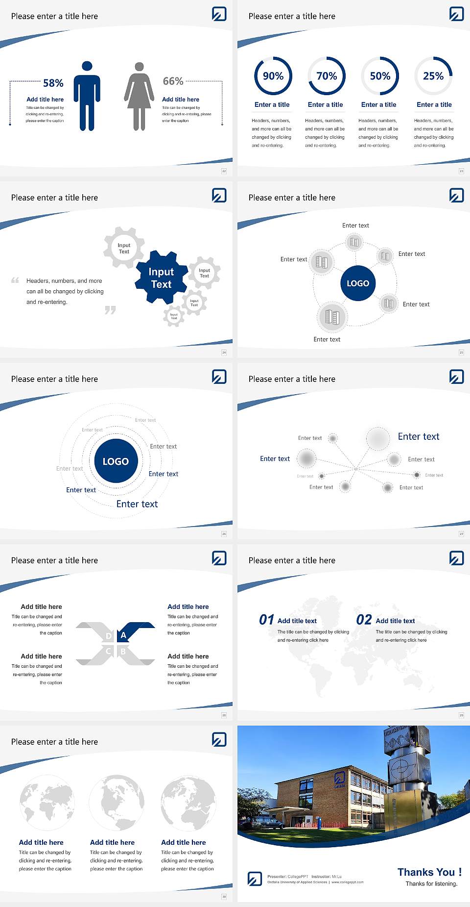 Ostfalia University of Applied Sciences Course/Courseware Creation PPT Template4:3 ratio PPT effect preview image4