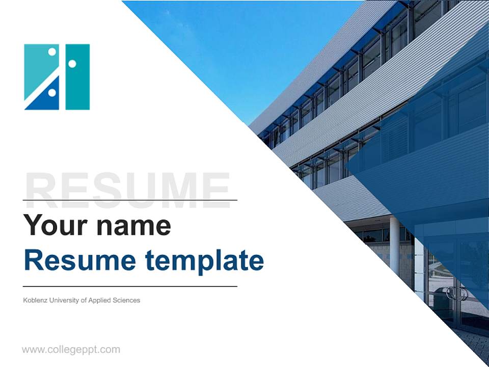 Koblenz University of Applied Sciences Resume PPT Template4:3 ratio PPT effect preview image5