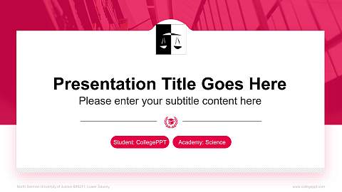 North German University of Justice – Lower Saxony National Scholarship Defense PPT Template