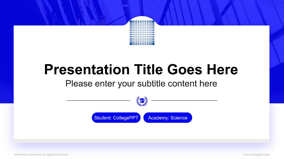 Mannheim University of Applied Sciences National Scholarship Defense PPT Template16:9 ratio PPT effect preview image