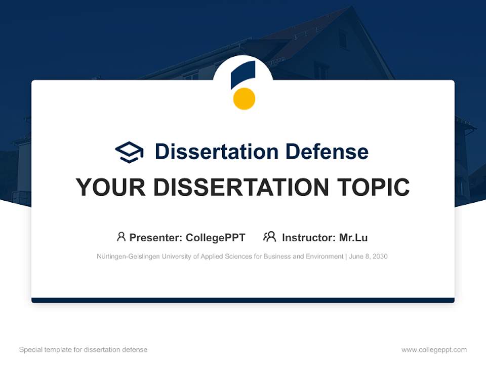 Nürtingen-Geislingen University of Applied Sciences for Business and Environment Graduation Thesis Defense PPT Template4:3 ratio PPT effect preview image7