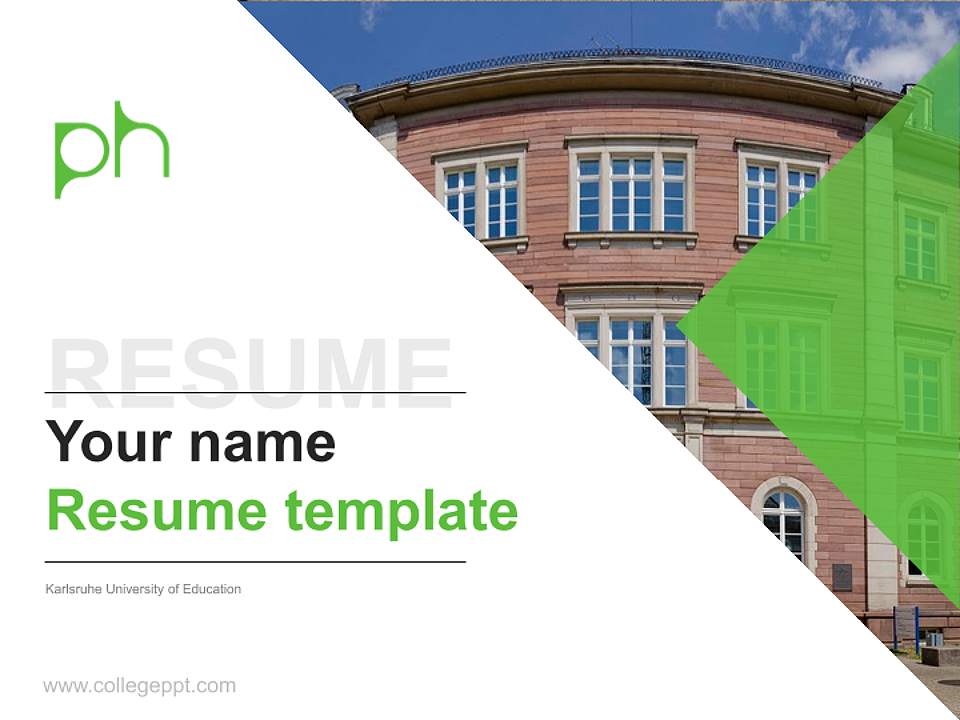 Karlsruhe University of Education Resume PPT Template4:3 ratio PPT effect preview image5