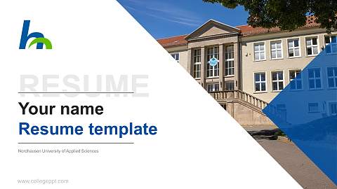 Nordhausen University of Applied Sciences Resume PPT Template
