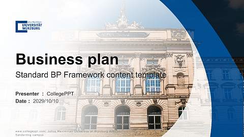 Julius Maximilian University of Würzburg – Sanderring campus Competition/Entrepreneurship Contest PPT Template