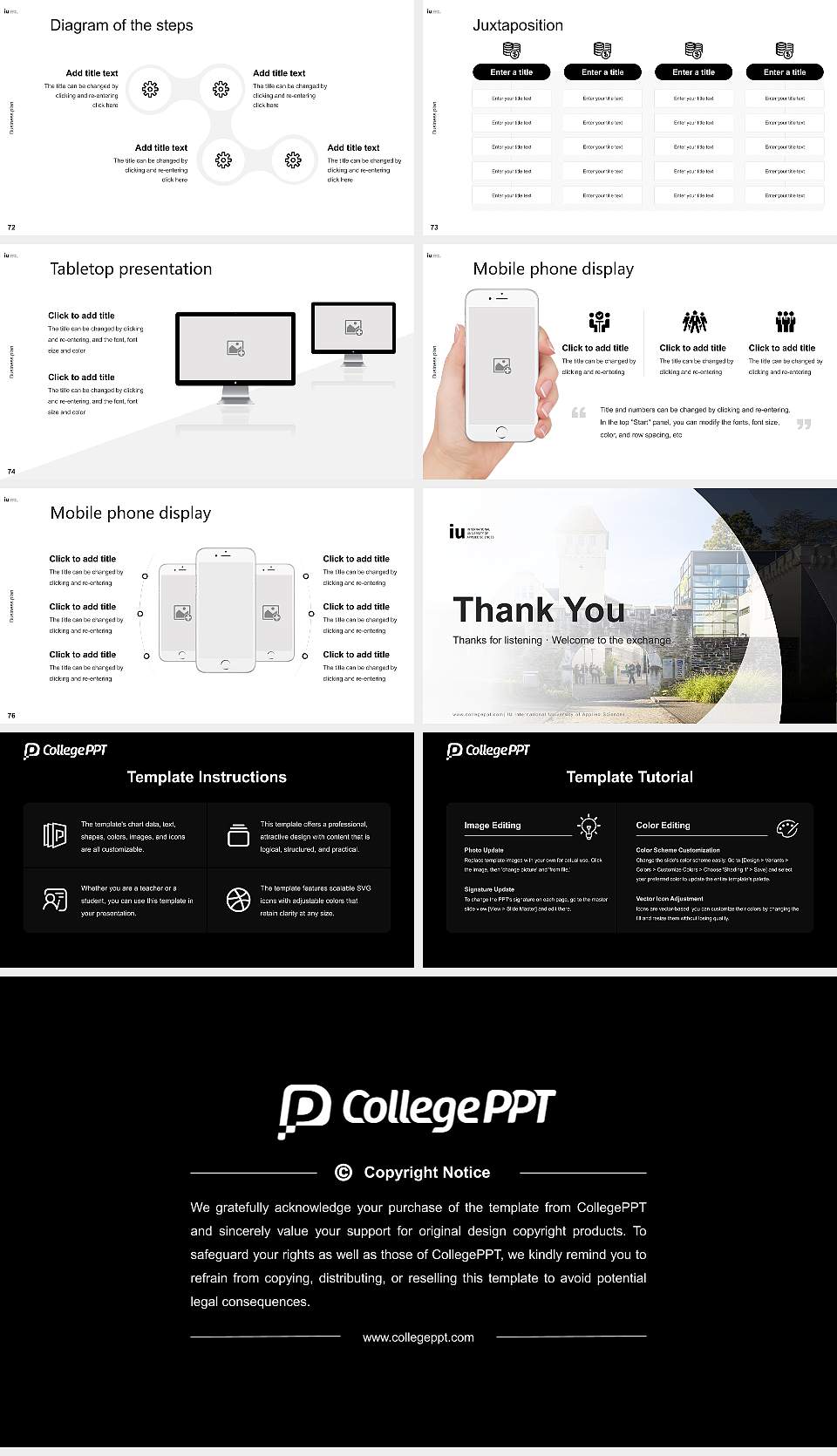 IU International University of Applied Sciences Competition/Entrepreneurship Contest PPT Template16:9 ratio PPT effect preview image9