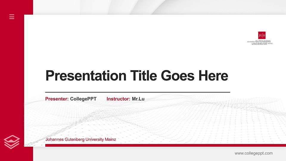 Johannes Gutenberg University Mainz Thesis Proposal/Graduation Defense PPT Template16:9 ratio PPT effect preview image