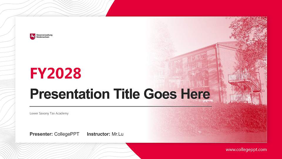 Lower Saxony Tax Academy Academic Presentation/Research Findings Report PPT Template16:9 ratio PPT effect preview image