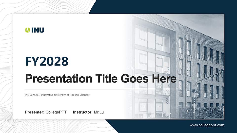 INU – Innovative University of Applied Sciences Academic Presentation/Research Findings Report PPT Template16:9 ratio PPT effect preview image1