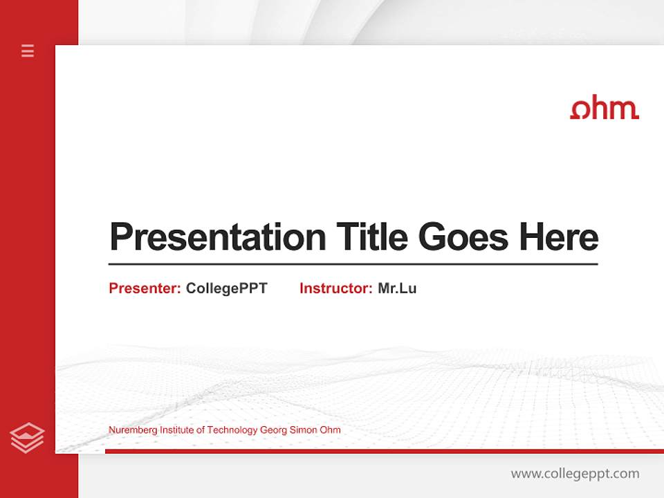 Nuremberg Institute of Technology Georg Simon Ohm Thesis Proposal/Graduation Defense PPT Template4:3 ratio PPT effect preview image5