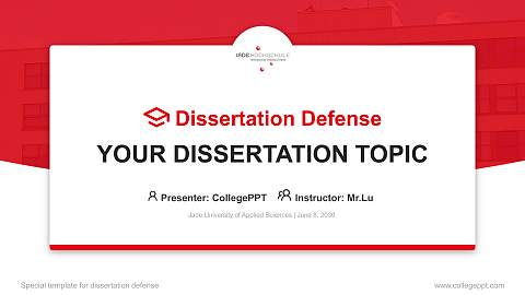 Jade University of Applied Sciences Graduation Thesis Defense PPT Template