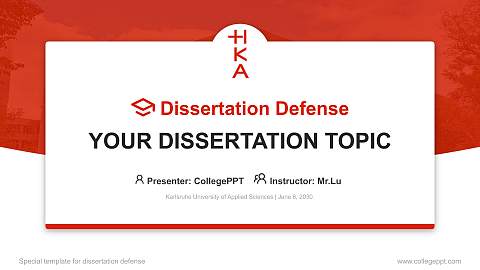 Karlsruhe University of Applied Sciences Graduation Thesis Defense PPT Template