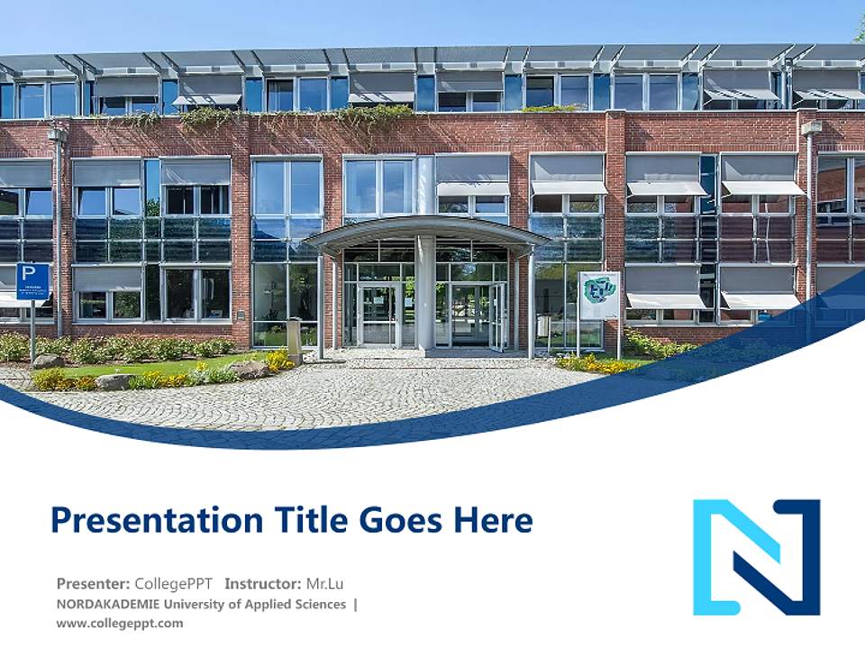 NORDAKADEMIE University of Applied Sciences Course/Courseware Creation PPT Template4:3 ratio PPT effect preview image5
