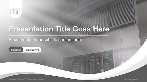 Macromedia University of Applied Sciences Stuttgart Lecture Sharing and Networking Event PPT Template