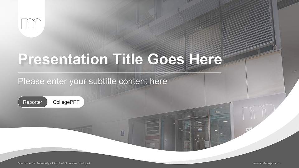 Macromedia University of Applied Sciences Stuttgart Lecture Sharing and Networking Event PPT Template16:9 ratio PPT effect preview image