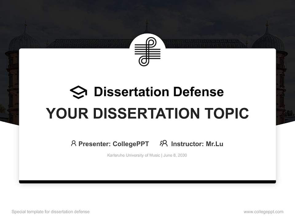 Karlsruhe University of Music Graduation Thesis Defense PPT Template4:3 ratio PPT effect preview image7