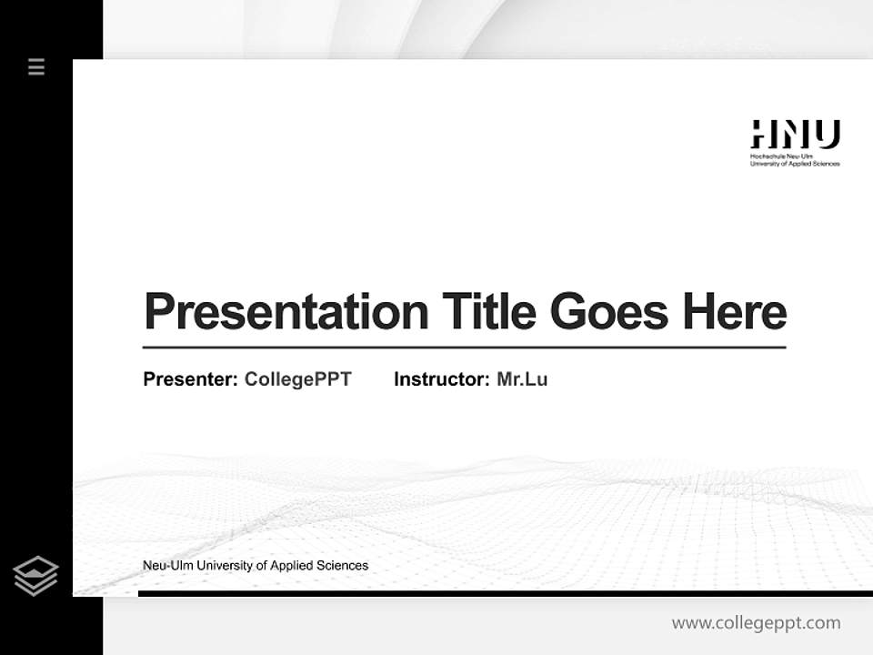 Neu-Ulm University of Applied Sciences Thesis Proposal/Graduation Defense PPT Template4:3 ratio PPT effect preview image5