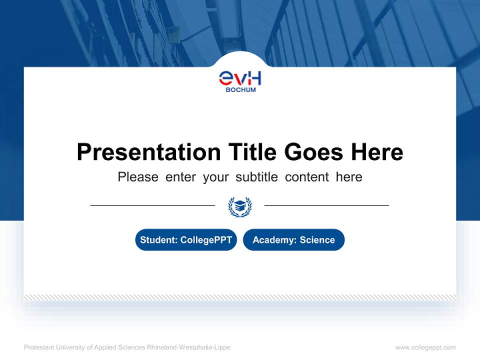 Protestant University of Applied Sciences Rhineland-Westphalia-Lippe National Scholarship Defense PPT Template4:3 ratio PPT effect preview image4