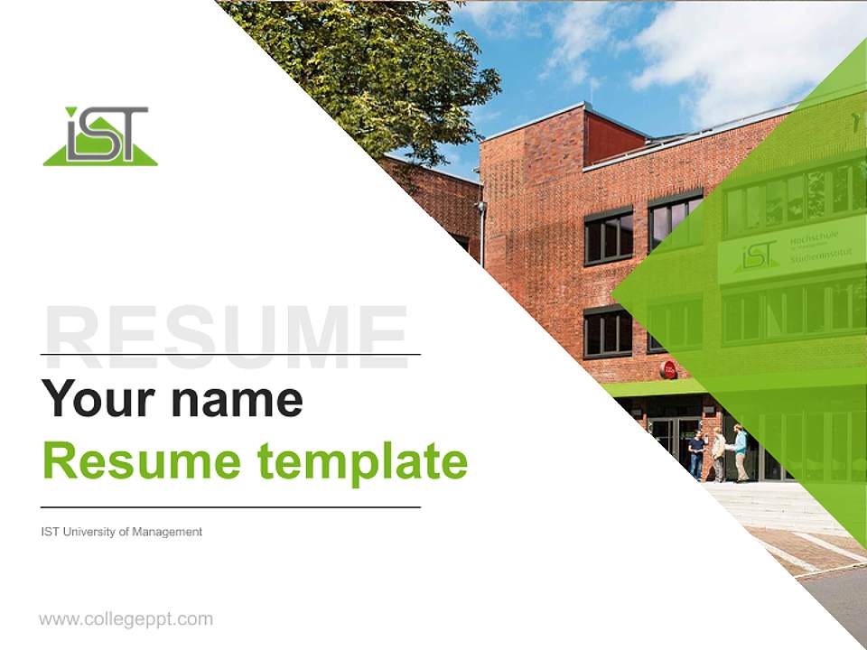 IST University of Management Resume PPT Template4:3 ratio PPT effect preview image5