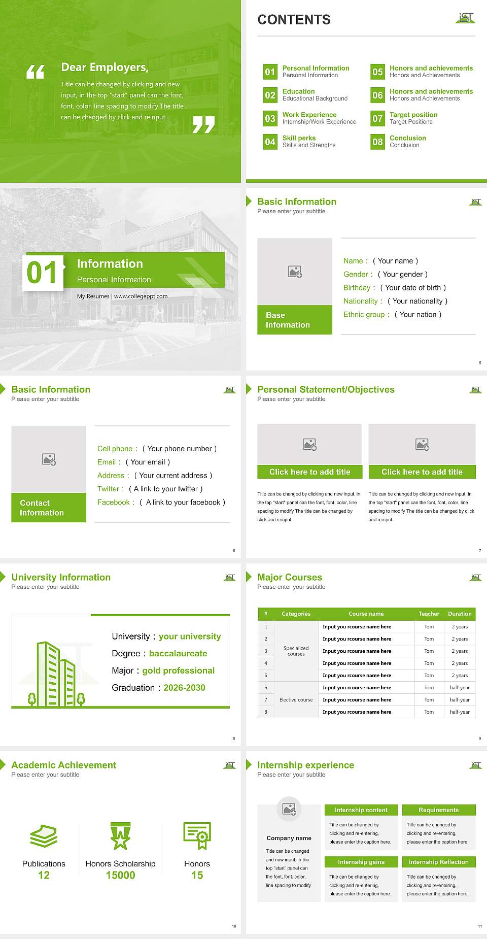 IST University of Management Resume PPT Template4:3 ratio PPT effect preview image2