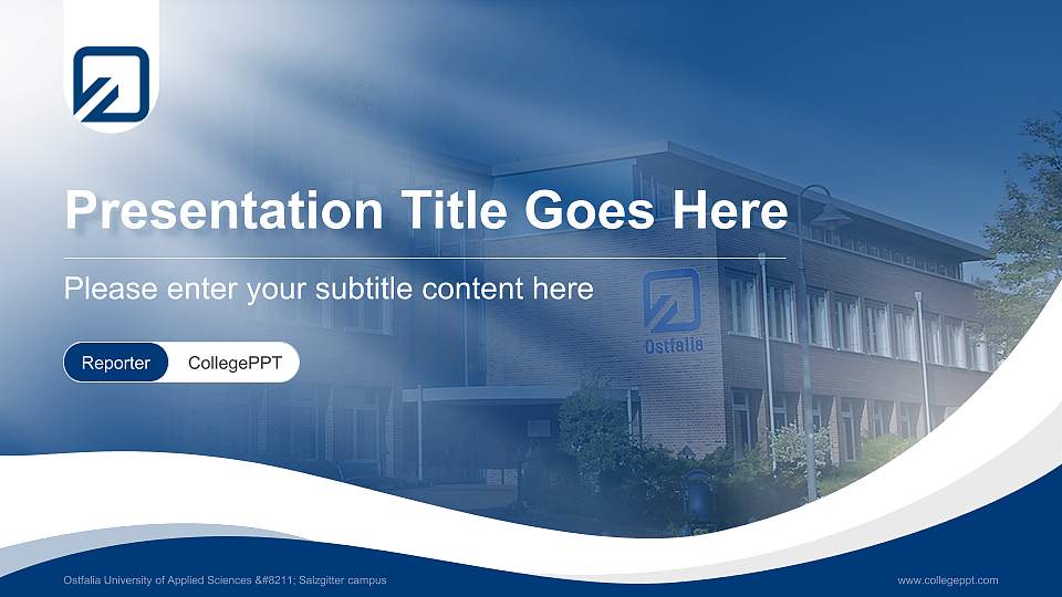 Ostfalia University of Applied Sciences – Salzgitter campus Lecture Sharing and Networking Event PPT Template16:9 ratio PPT effect preview image