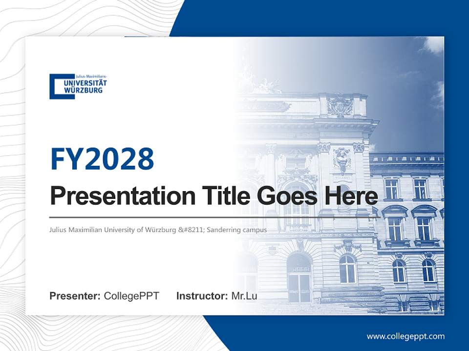 Julius Maximilian University of Würzburg – Sanderring campus Academic Presentation/Research Findings Report PPT Template4:3 ratio PPT effect preview image5