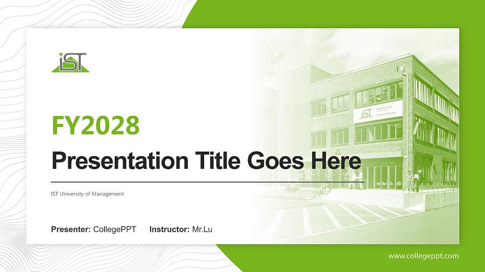 IST University of Management Academic Presentation/Research Findings Report PPT Template16:9 ratio PPT effect preview image