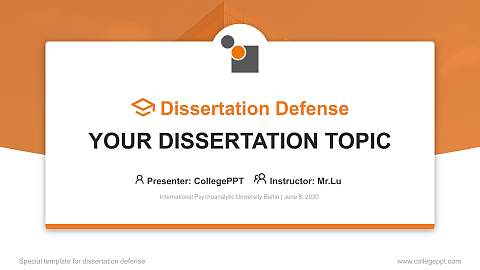 International Psychoanalytic University Berlin Graduation Thesis Defense PPT Template
