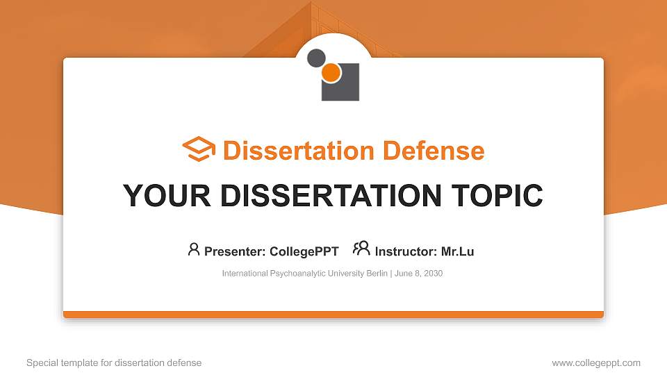 International Psychoanalytic University Berlin Graduation Thesis Defense PPT Template16:9 ratio PPT effect preview image