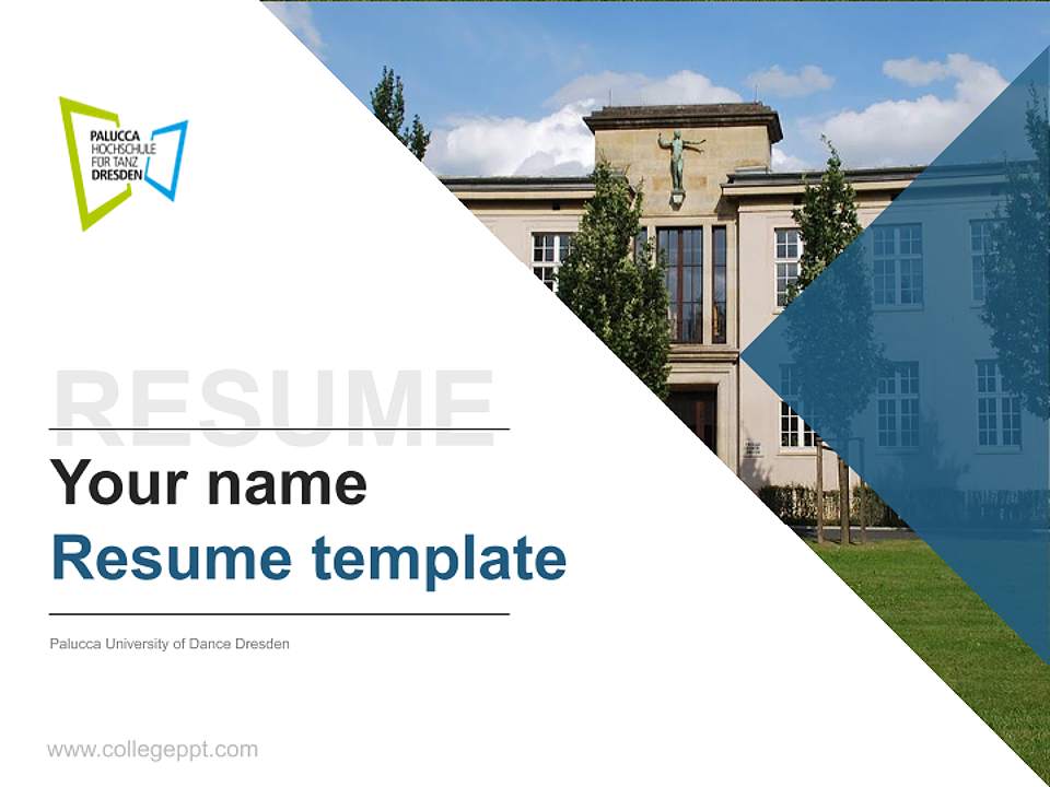 Palucca University of Dance Dresden Resume PPT Template4:3 ratio PPT effect preview image5