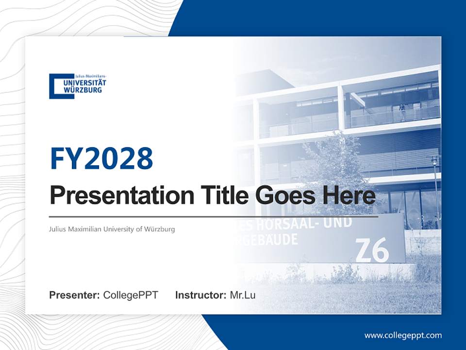 Julius Maximilian University of Würzburg Academic Presentation/Research Findings Report PPT Template4:3 ratio PPT effect preview image5