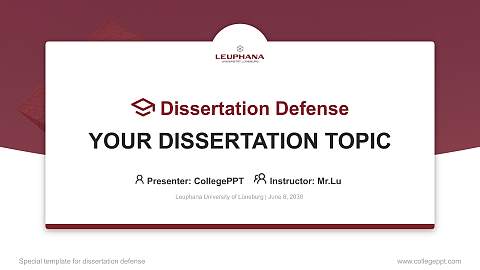 Leuphana University of Lüneburg Graduation Thesis Defense PPT Template