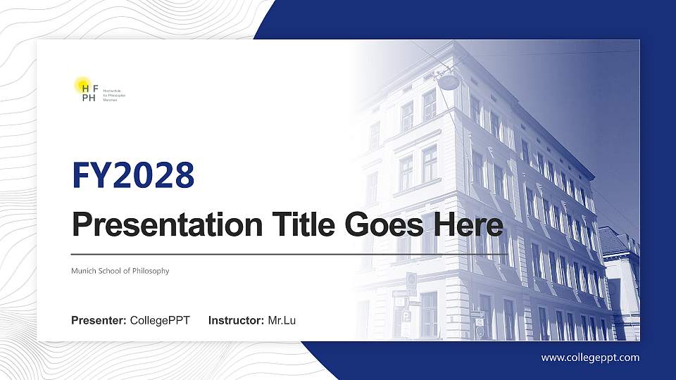 Munich School of Philosophy Academic Presentation/Research Findings Report PPT Template16:9 ratio PPT effect preview image