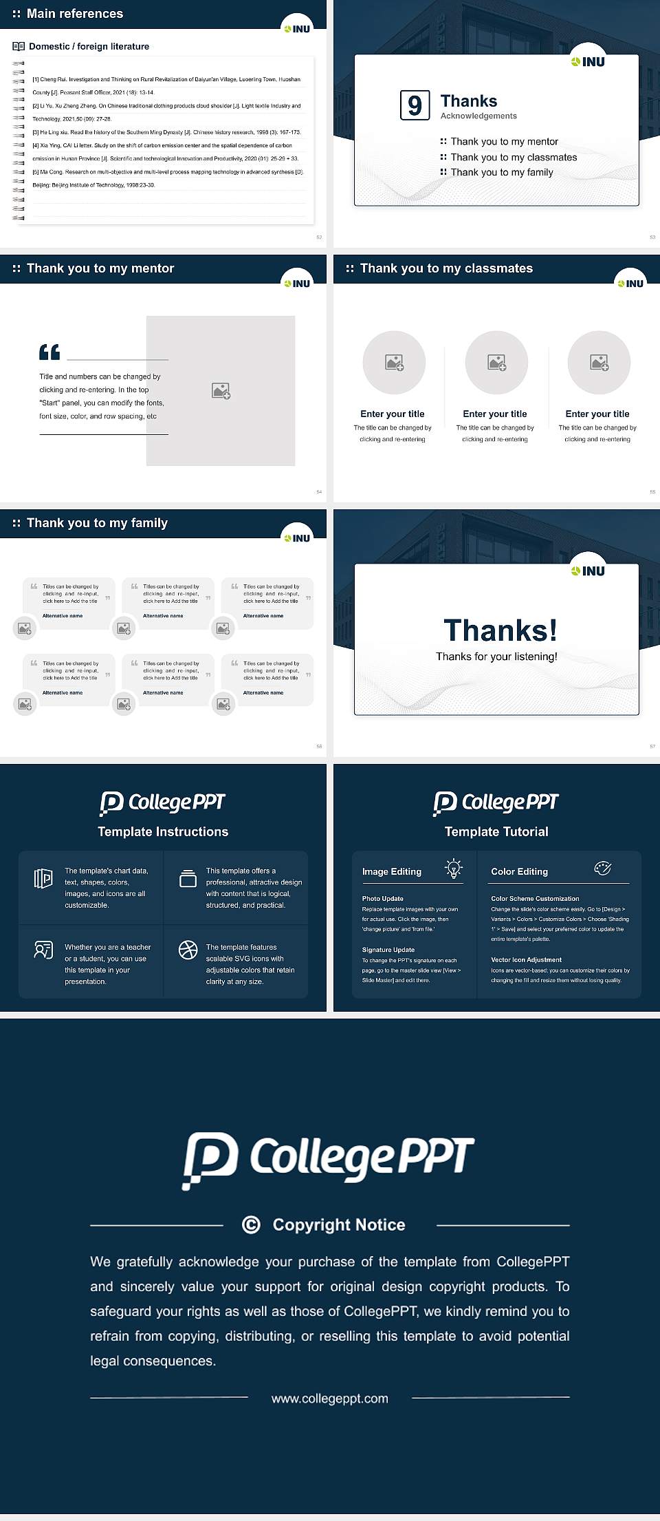 INU – Innovative University of Applied Sciences Graduation Thesis Defense PPT Template4:3 ratio PPT effect preview image7