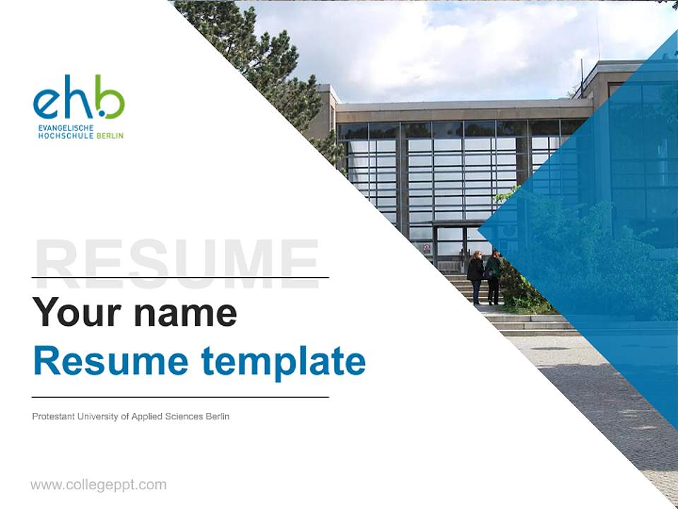 Protestant University of Applied Sciences Berlin Resume PPT Template4:3 ratio PPT effect preview image5