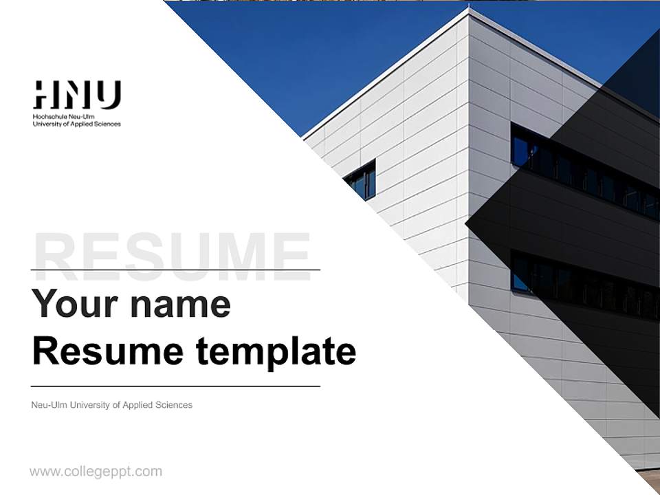 Neu-Ulm University of Applied Sciences Resume PPT Template4:3 ratio PPT effect preview image5