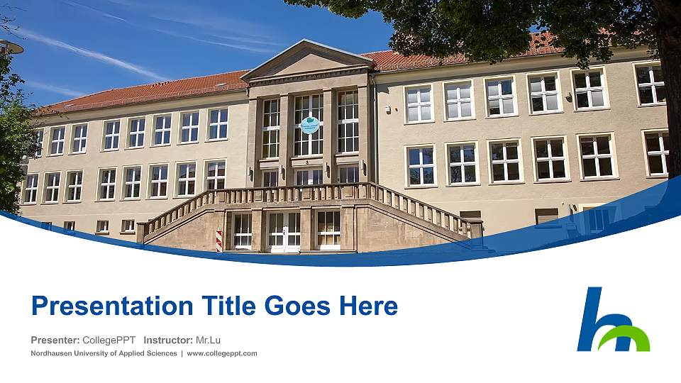 Nordhausen University of Applied Sciences Course/Courseware Creation PPT Template16:9 ratio PPT effect preview image