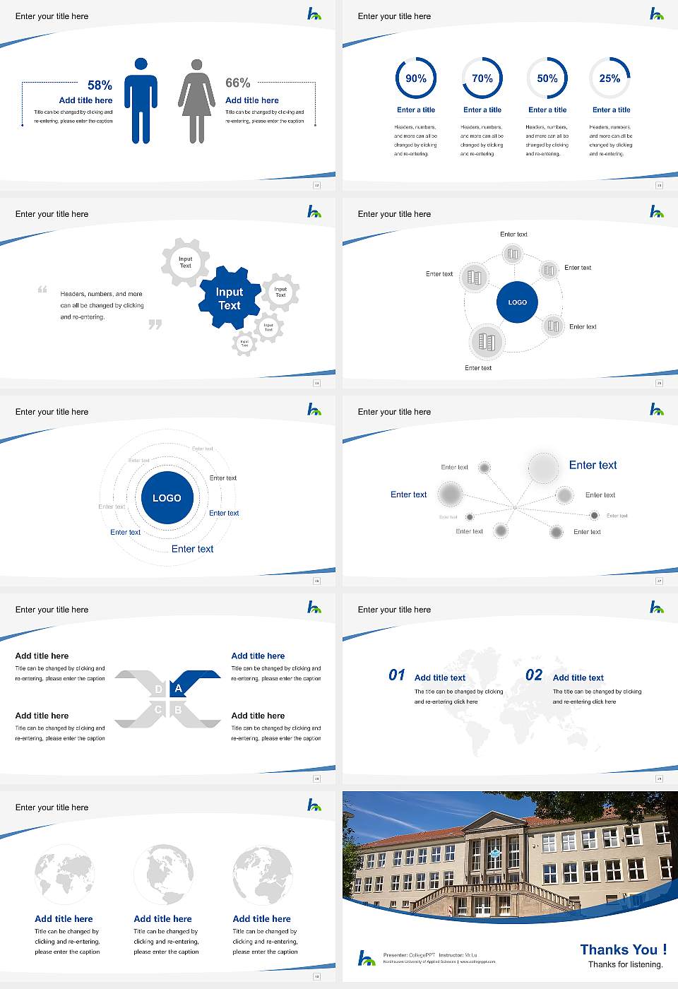 Nordhausen University of Applied Sciences Course/Courseware Creation PPT Template16:9 ratio PPT effect preview image4