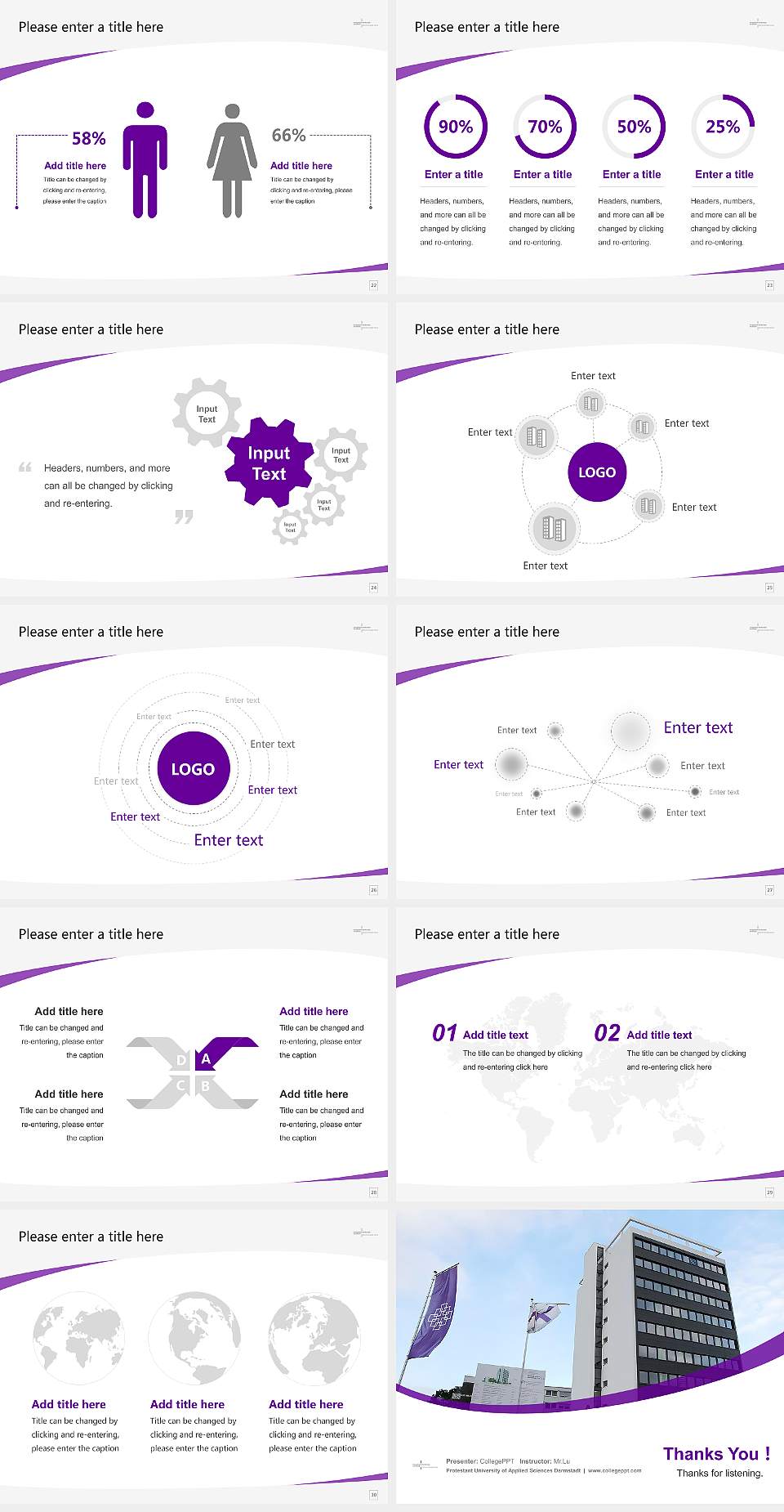 Protestant University of Applied Sciences Darmstadt Course/Courseware Creation PPT Template4:3 ratio PPT effect preview image4