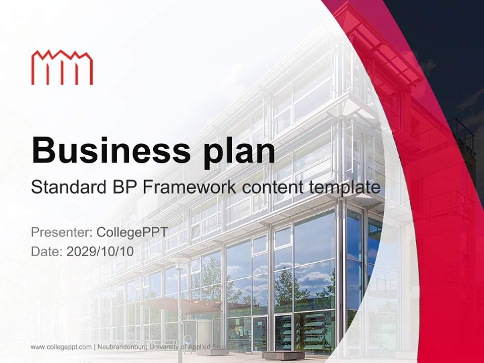 Neubrandenburg University of Applied Sciences Competition/Entrepreneurship Contest PPT Template4:3 ratio PPT effect preview image9