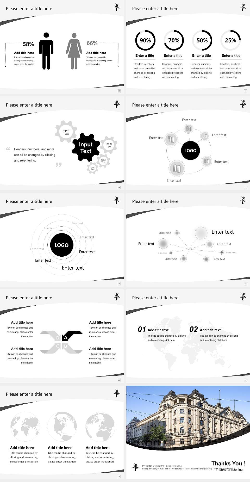 Leipzig University of Music and Theatre ‘Felix Mendelssohn Bartholdy’ Course/Courseware Creation PPT Template4:3 ratio PPT effect preview image4