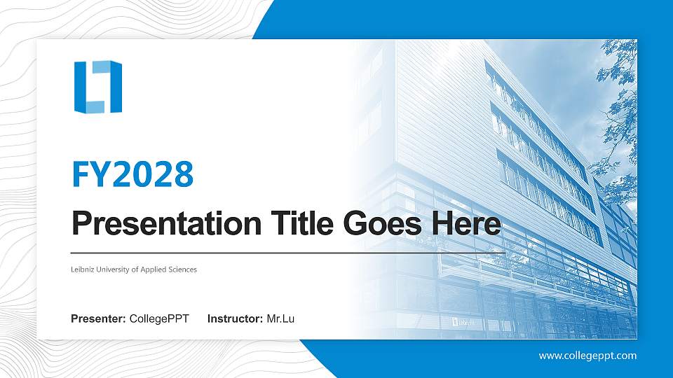 Leibniz University of Applied Sciences Academic Presentation/Research Findings Report PPT Template16:9 ratio PPT effect preview image